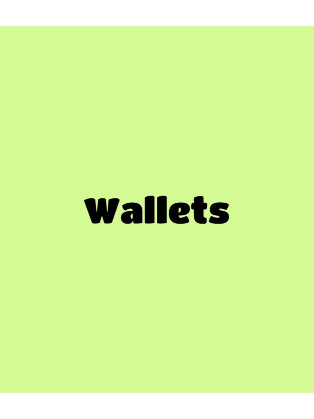 Wallets Sign Graphic in Light Lime Green